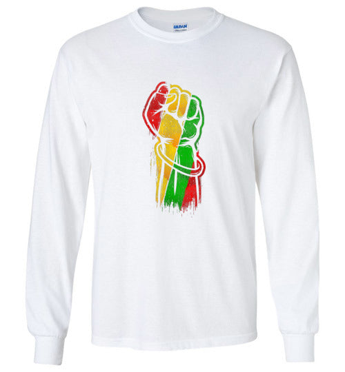 Men Black History Fist Long Sleeve T-Shirt