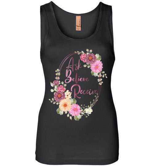 Women Ask Believe Receive Tank Top