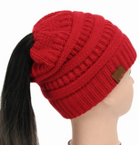 Women's Stretch Ponytail Knit Hat