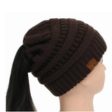 Women's Stretch Ponytail Knit Hat