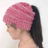 Women's Stretch Ponytail Knit Hat