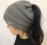 Women's Stretch Ponytail Knit Hat