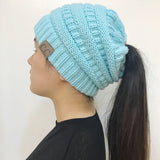 Women's Stretch Ponytail Knit Hat