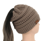 Women's Stretch Ponytail Knit Hat