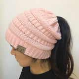 Women's Stretch Ponytail Knit Hat