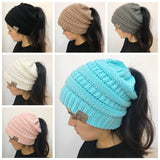 Women's Stretch Ponytail Knit Hat