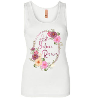 Women Ask Believe Receive Tank Top