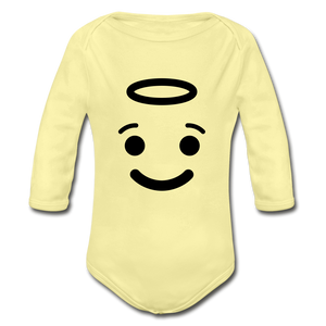 Organic Long Sleeve Baby Bodysuit - washed yellow