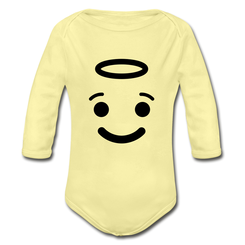 Organic Long Sleeve Baby Bodysuit - washed yellow