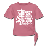 Women's Knotted T-Shirt - mauve