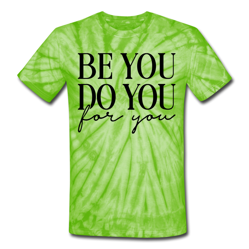 Unisex Tie Dye T-Shirt - spider lime green
