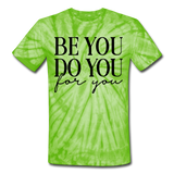 Unisex Tie Dye T-Shirt - spider lime green