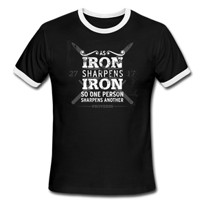 Men's Iron Sharpens Iron Ringer T-Shirt - black/white