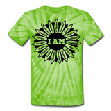 Unisex Tie Dye T-Shirt - spider lime green