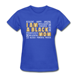 Women's Black Mom T-Shirt - royal blue