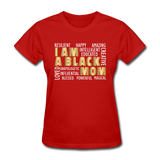 Women's Black Mom T-Shirt - red