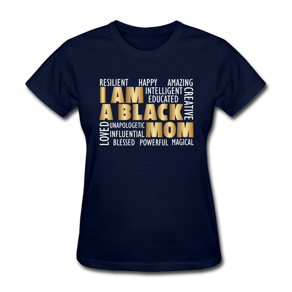 Women's Black Mom T-Shirt - navy